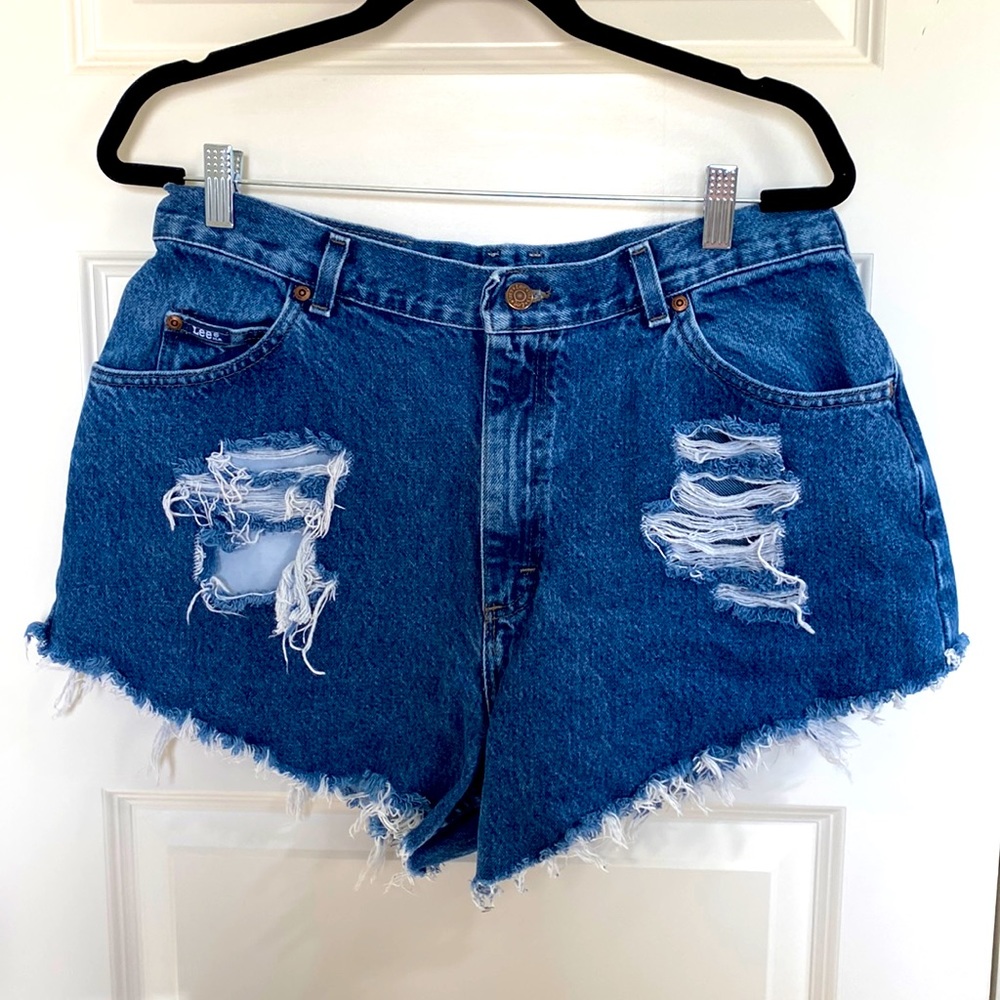 VTG Lee Distressed Denim Shorts